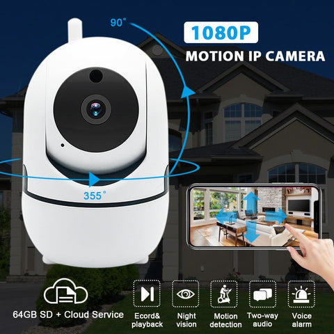1080P HD Wifi Wireless Home Security IP Camera (360 Degree Horizontal + 90 Degree Vertical Pan + Night Vision)