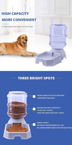 Automatic Dog/Cat Food + Water Feeder