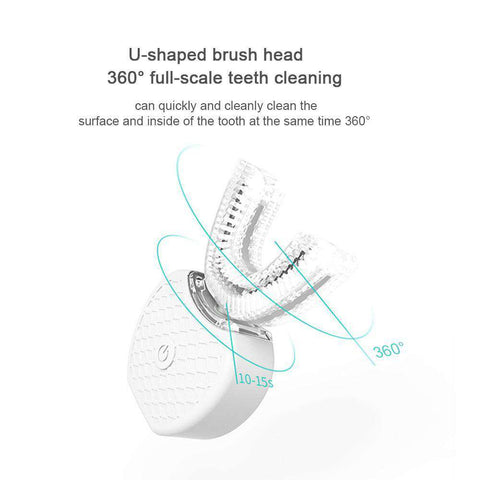 Automatic Teeth Whitening Tooth Brush (360 Degree 3-D Ultrasonic Cleaning + Cold Light Whitening)