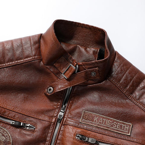 Dante Men Biker Distressed Leather Jacket