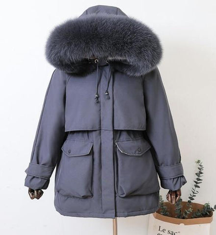 Evelina Women Fur Hooded Winter Down Coat