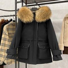 Evelina Women Fur Hooded Winter Down Coat