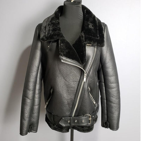 Gianna Women Sheepskin Fur Leather Coat