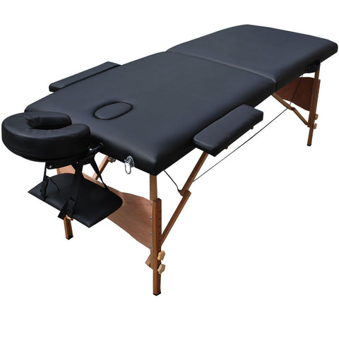 Portable Massage Table Facial SPA Bed W/Free Carry Case Black Goplus 84"