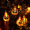 Image of Solar LED Pumpkin Halloween String Lights