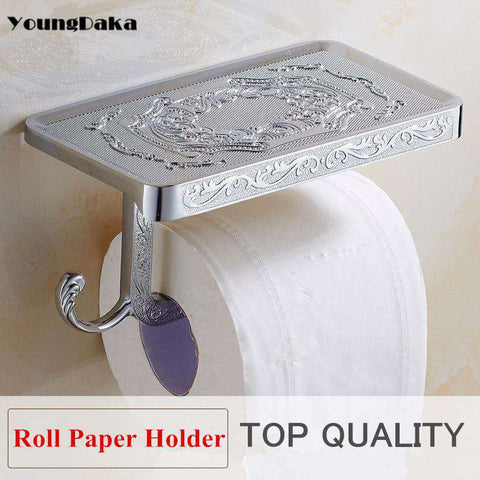 Toilet Paper Roll Holder Shelf