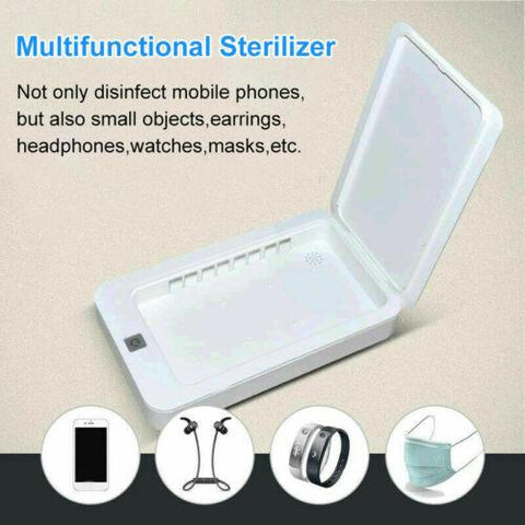UV Light Sanitizer Box (Disinfects Cell Phones, Masks, Tooth Brushes, Ear Phones, Etc)